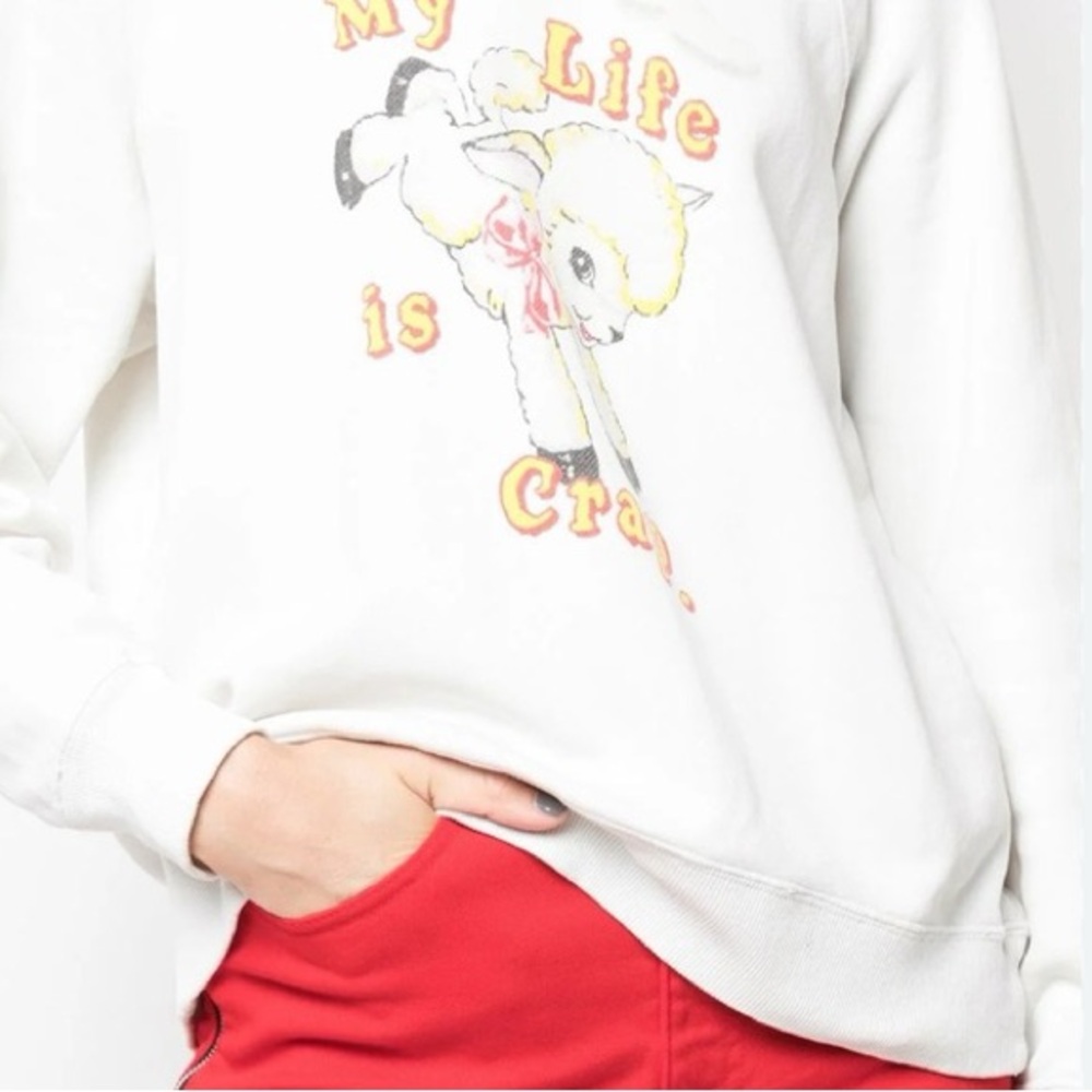 Marc Jacobs White Graphic Crewneck Sweatshirt Magda Archer Collaboration